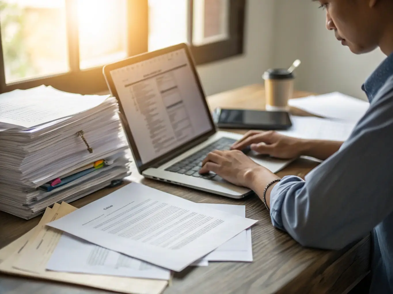 An illustration depicting the automated legal policy generation feature of Freedom Suite, showing various legal documents being created.